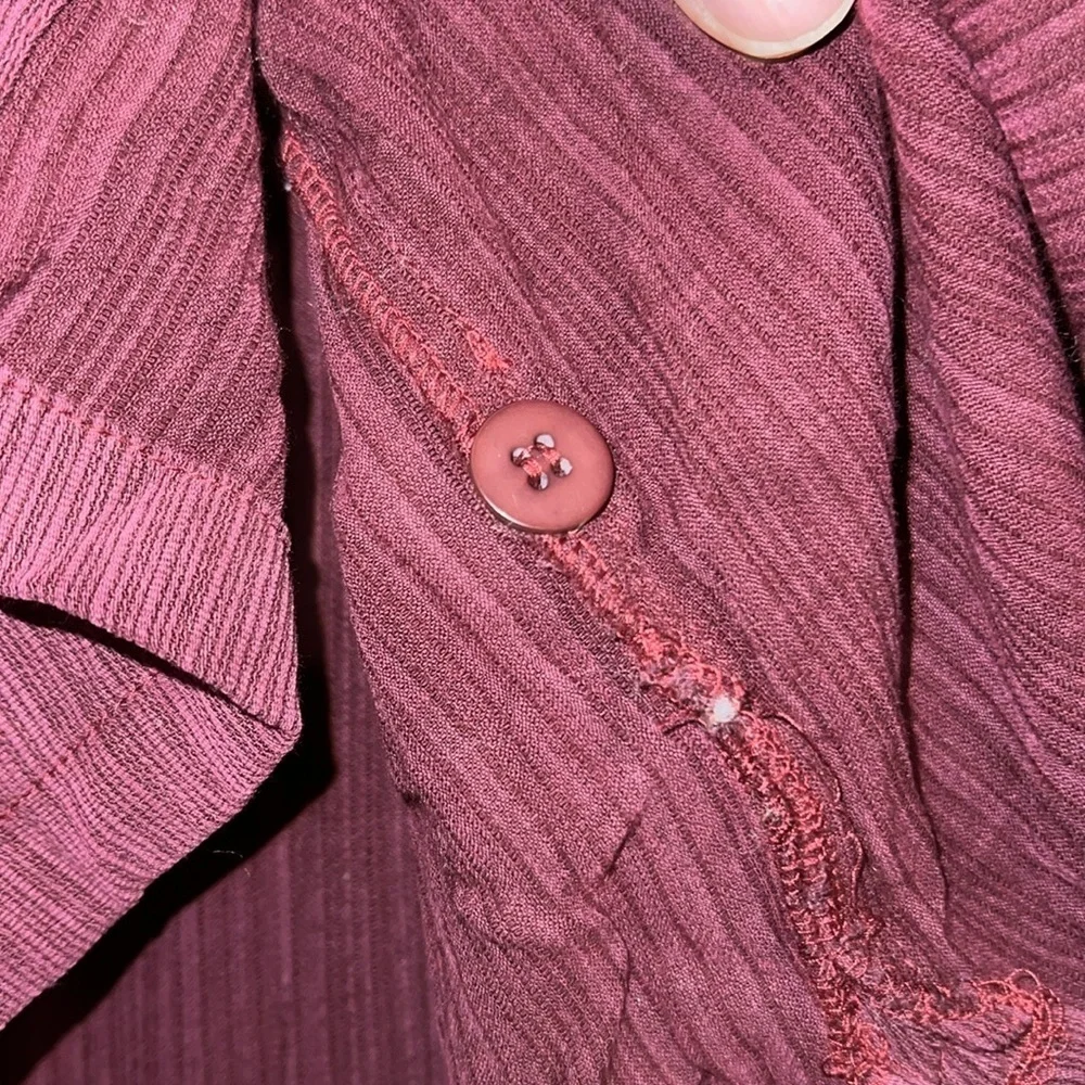 Eileen Fisher Burgundy Blouse Small - Picture 6 of 7